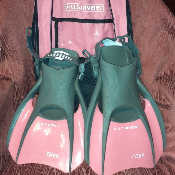 U.S. DIVERS JR. PINK SNORKEL SET SIZE 4-7  37-41 - Picture 2 of 8
